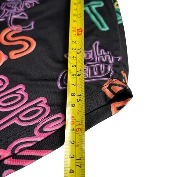 Curve Letter Graphics Stretch Mini Skirt Pull on XL Hip Hop Party Sporty - Picture 4 of 9